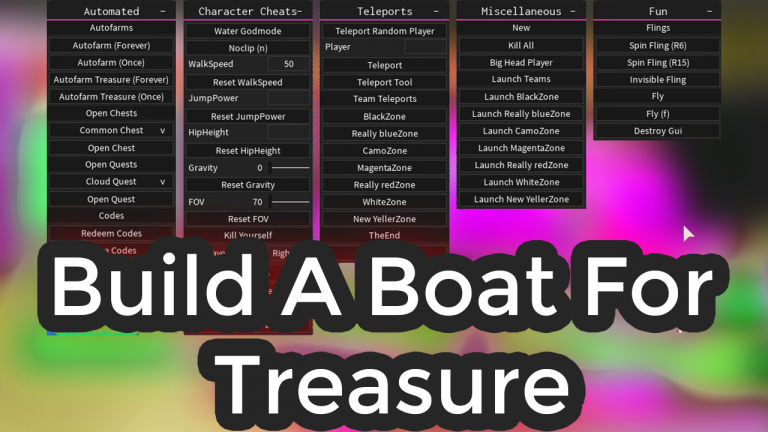 Build A Boat For Treasure Op Gui Script Best Roblox Exploit Scripts - roblox lua gui pastebin